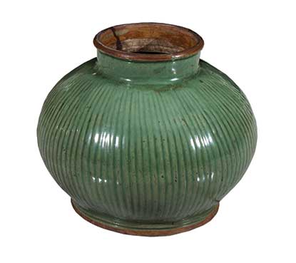 A celadon earthenware jar