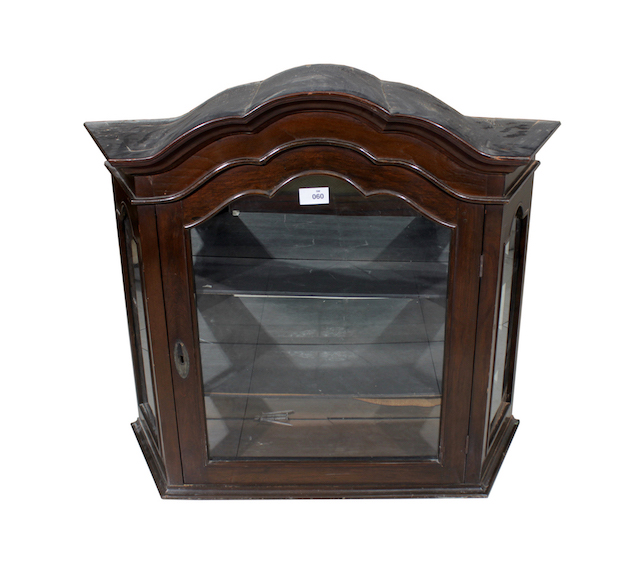 A Dutch colonial wall mounted display cabinet