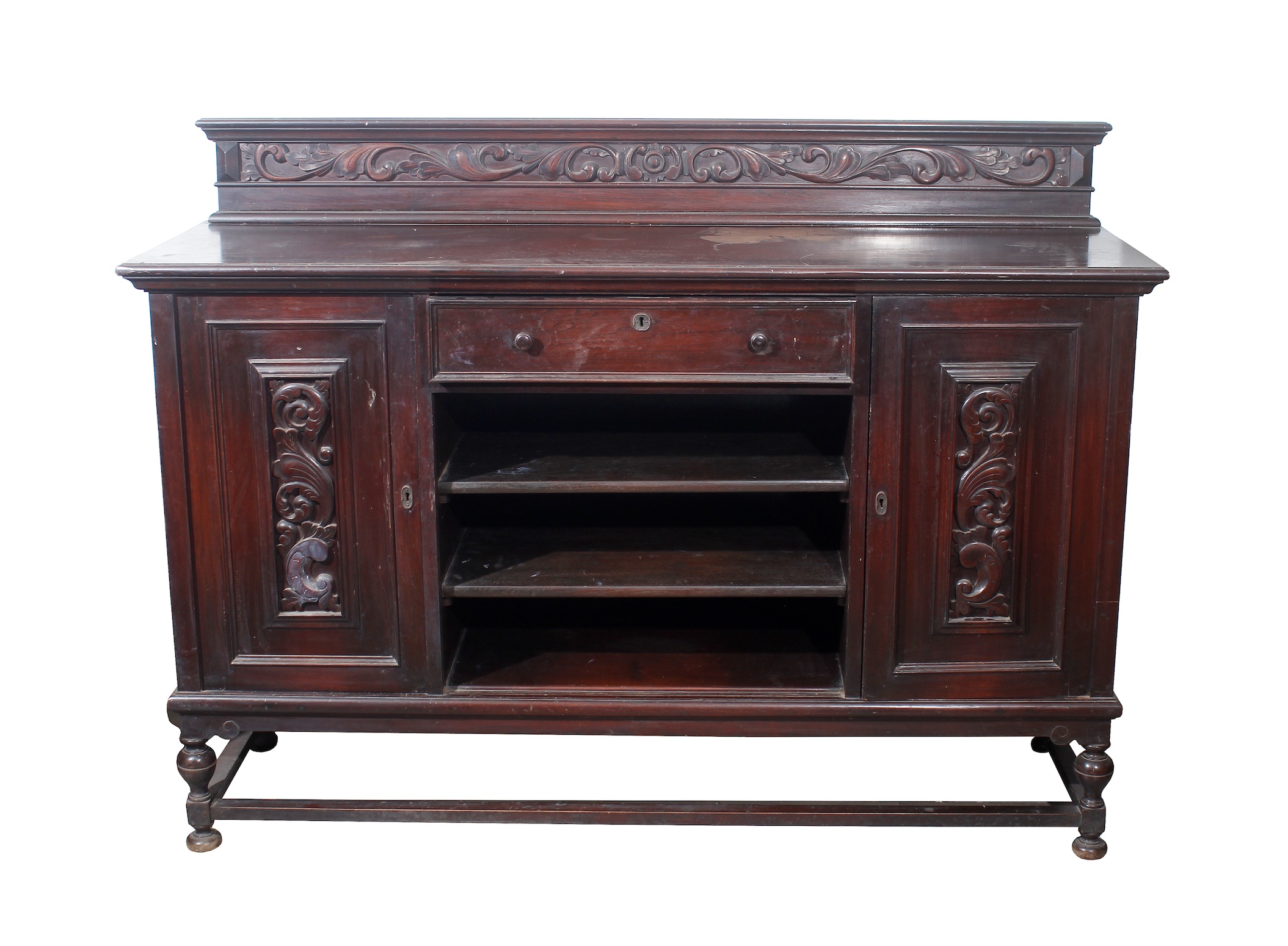 A first half 20th century Dutch colonial period carved teak sideboard