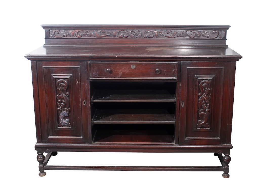 A first half 20th century Dutch colonial period carved teak sideboard