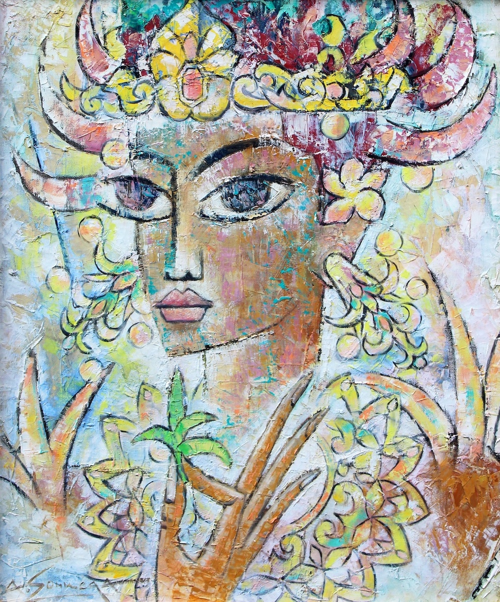 Dewa Tinthya Sang Hyang Tunggal (A Balinese Deity), (Cubistic Face of Dewa Thinthya)