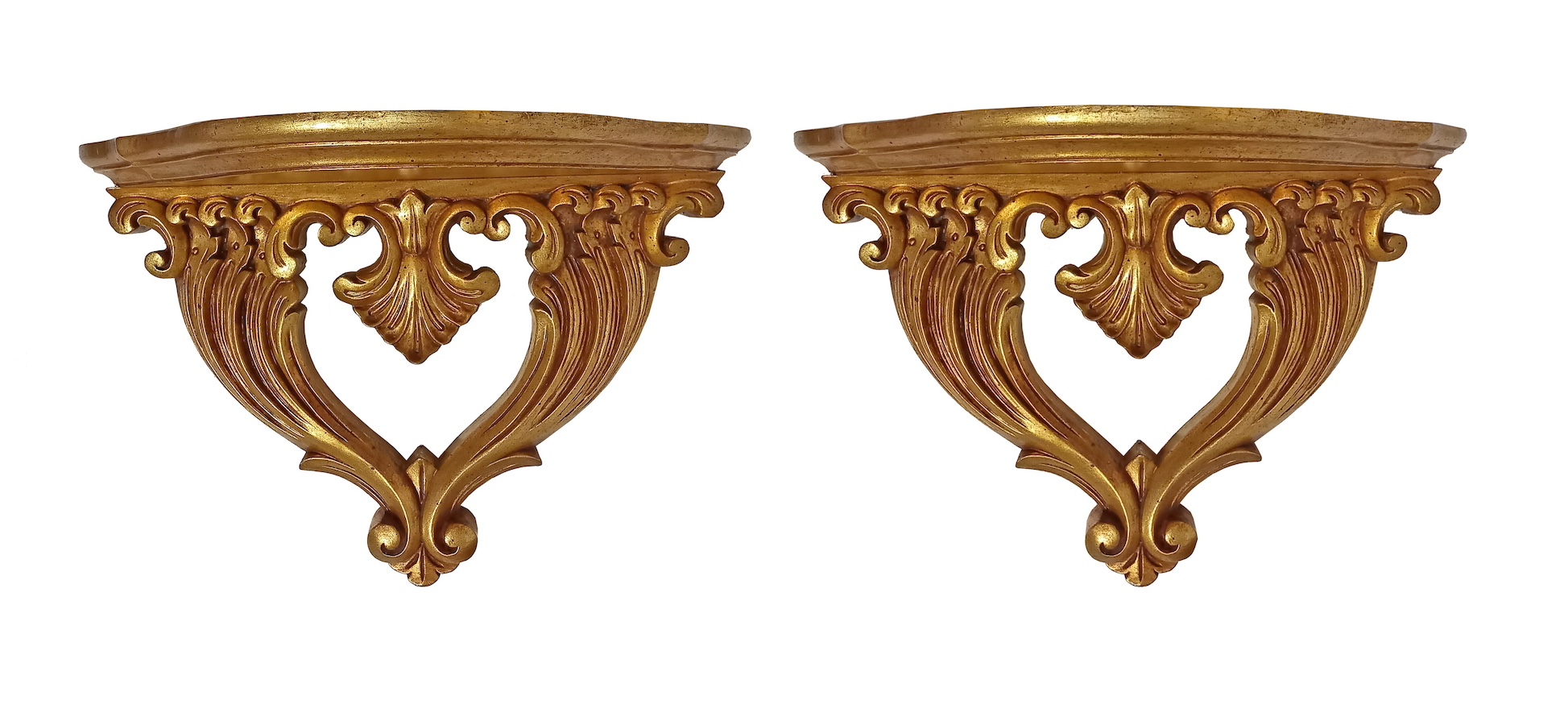 A pair of wall stand gilt wood
