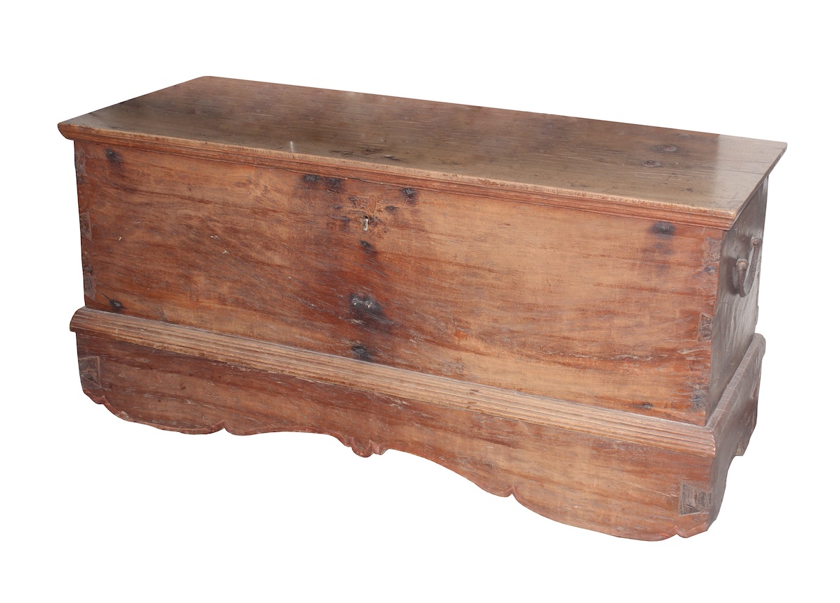 A carved teak large casket